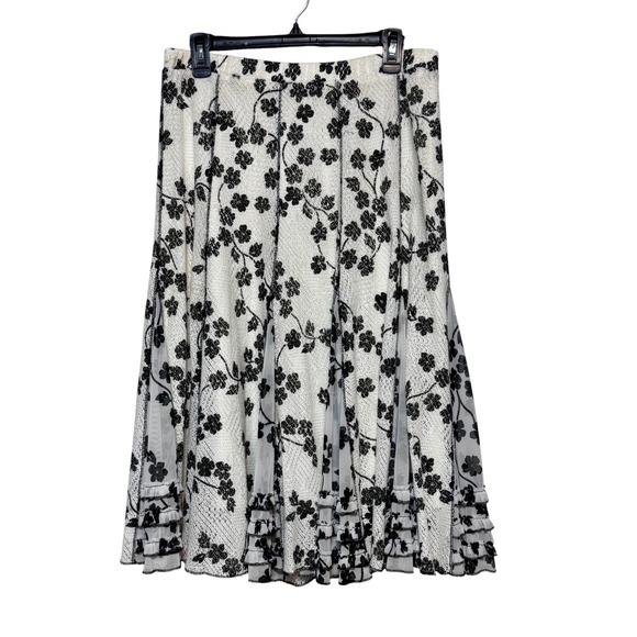 Coldwater Creek Dresses & Skirts - Coldwater Creek Coquette Ruffle Midi Skirt Womens‎ Size M Fairycore Cottagecore